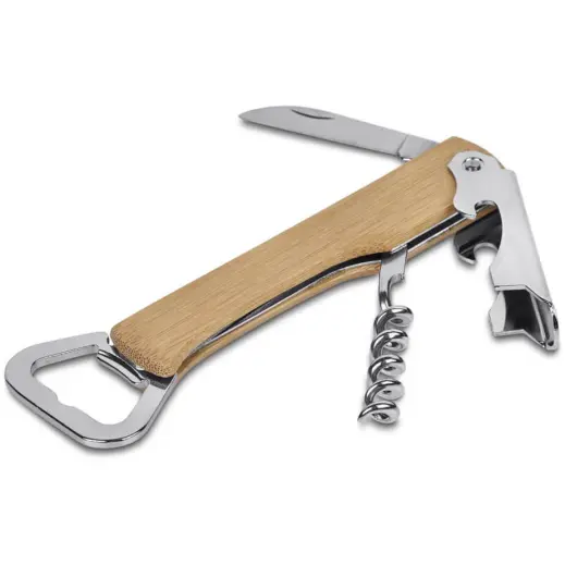 Okiyo Mitsu Bamboo Waiter’s Corkscrew Unbranded Open